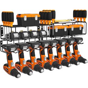 مجموعتان مُحدثتان من منظم أدوات الطاقة لتخزين الأدوات، حامل مثقاب مقاس 16 بوصة مثبت على الحائط مع حامل مفك براغي، منظمات وتخزين أدوات المرآب شديدة التحمل، رف رف أدوات المرافق in Kuwait