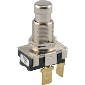 Hillman 393189 Normally Off Quick Connect Terminal (15 125 Volt x 10 Amp-250 Volt) Momentary Switch, Zinc