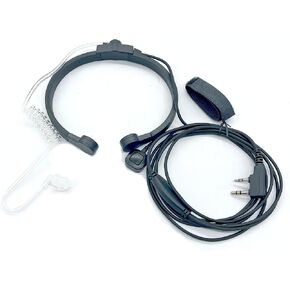 Throat Mic Walkie Talkie Earpiece with Finger PTT Convert Acoustic Tube Headset for Baofeng UV-5R UV-82 UV-82HP BF-888S BF-F8HP AR-152 Arcshell AR-5 AR-6 Kenwood TK-2312 Retevis RT21 RT22 RT68