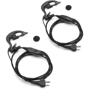 2 X Earpiece Headset for Midland Radio X-talker T51 T61 T71 T75 T77 T295 GXT LXT GXT1000 GXT1050 LXT633 LXT630 LXT600 LXT535 LXT500 LXT118 72-822 Walkie Talkie 2-pin PTT Clip Ear Hook
