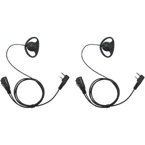 D Shape Clip-Ear Headset Earpiece PTT with Mic is Compatible with Retevis H-777 Kenwood PUXING Baofeng UV-5R BF-888S 666s 2 Way Radio (10 PCS)
