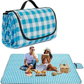 Large Picnic Blanket Beach Blanket Waterproof Sandproof Outdoor Blanket Foldable Beach Mat Sandfree Picnic Mat with Carry Strap Lightweight Beach Mat fit 2 to 4 Adults for Beach Grass Lawn Park