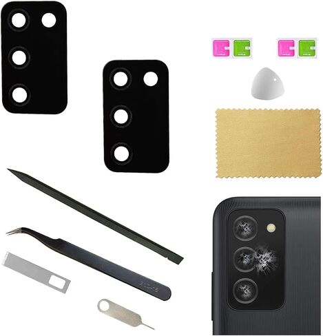 (2 pcs Pack) Galaxy a03s Rear Back Camera Glass Replacement Lens for Samsung Galaxy a03s A037U A037U1 2021-Black Color in Saudi Arabia