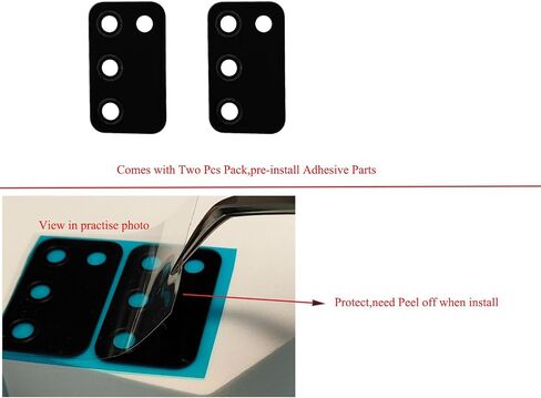 (2 pcs Pack) Galaxy a03s Rear Back Camera Glass Replacement Lens for Samsung Galaxy a03s A037U A037U1 2021-Black Color in Saudi Arabia