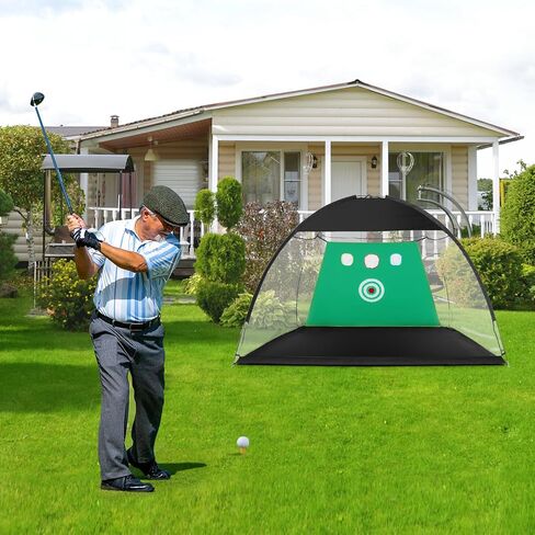 VEVOR VEVOR Golf Net, Golf Practice Net, Indoor Outdoor Home Golf Swing Training, Golf Hitting Aid Net with Target and Carry Bag, for Backyard Driving Chipping, Gift for Men, Golf Lovers, Sports Game in Saudi Arabia