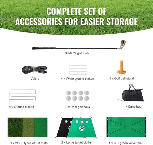 VEVOR VEVOR Golf Net, Golf Practice Net, Indoor Outdoor Home Golf Swing Training, Golf Hitting Aid Net with Target and Carry Bag, for Backyard Driving Chipping, Gift for Men, Golf Lovers, Sports Game in Saudi Arabia