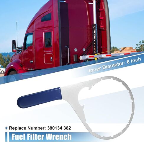X AUTOHAUX Fuel Filter Wrench for 380134 382 Inner Diameter 6" Exhaust Colar Vent Cap Fuel Filter Wrench Tool Rubber-coated Handle Metal Repair Tool Steel Rubber Blue Silver Tone in Saudi Arabia