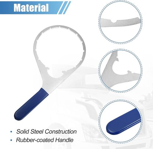 X AUTOHAUX Fuel Filter Wrench for 380134 382 Inner Diameter 6" Exhaust Colar Vent Cap Fuel Filter Wrench Tool Rubber-coated Handle Metal Repair Tool Steel Rubber Blue Silver Tone in Saudi Arabia