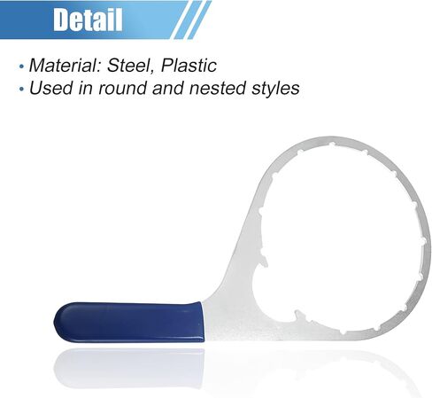 X AUTOHAUX Fuel Filter Wrench for 380134 382 Inner Diameter 6" Exhaust Colar Vent Cap Fuel Filter Wrench Tool Rubber-coated Handle Metal Repair Tool Steel Rubber Blue Silver Tone in Saudi Arabia