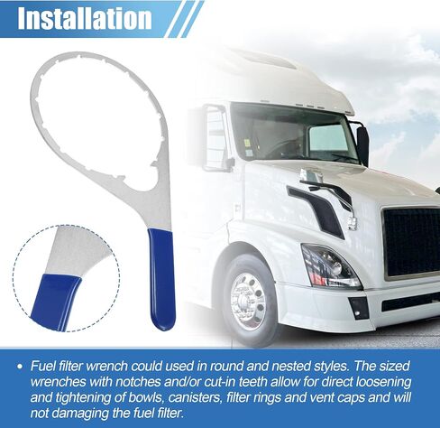 X AUTOHAUX Fuel Filter Wrench for 380134 382 Inner Diameter 6" Exhaust Colar Vent Cap Fuel Filter Wrench Tool Rubber-coated Handle Metal Repair Tool Steel Rubber Blue Silver Tone in Saudi Arabia