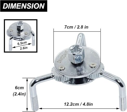 مفتاح فلتر الزيت، أداة إزالة فلتر الزيت 3 فك قابلة للتعديل تستخدم من 2-1/2 بوصة إلى 4-3/4 بوصة في القطر in Kuwait