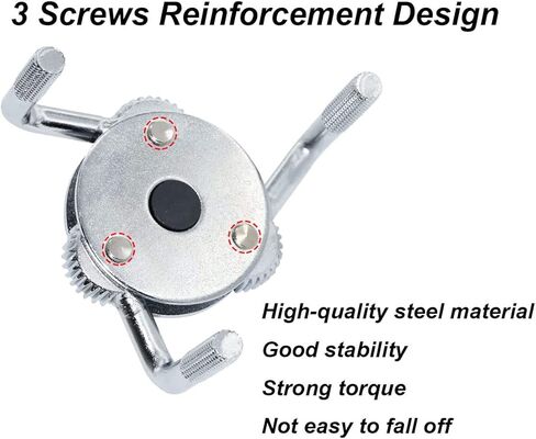 مفتاح فلتر الزيت، أداة إزالة فلتر الزيت 3 فك قابلة للتعديل تستخدم من 2-1/2 بوصة إلى 4-3/4 بوصة في القطر in Kuwait