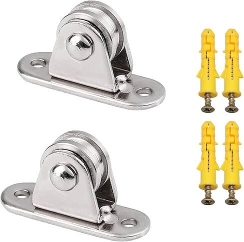 Small Pulley Block Silent Wall Ceiling Mount Pulley Roller Groove Wheel for Wire Rope Cord Material Handling Moving Lifting DIY Kits with Mounting Screws and Expansion Anchor(2) in Saudi Arabia