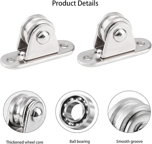Small Pulley Block Silent Wall Ceiling Mount Pulley Roller Groove Wheel for Wire Rope Cord Material Handling Moving Lifting DIY Kits with Mounting Screws and Expansion Anchor(2) in Saudi Arabia