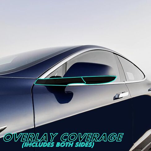 SlickMod Chrome Delete Blackout Vinyl Overlay for Tesla Model S - Complete KIT + Extra Side (1. Complete Kit, Gloss Black) in Kuwait