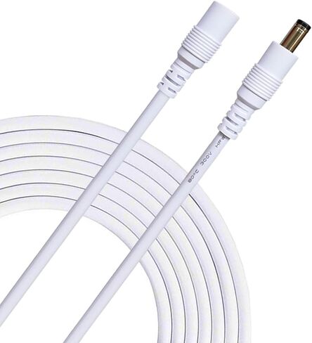 1m/3.28Feet DC Power Extension Cable 2.5 mm x 5.5 mm Male to Female Connector, DC Power Cord Extension Cable for Power Adapter, 12V CCTV Wireless IP Camera, Monitors - Black in Saudi Arabia