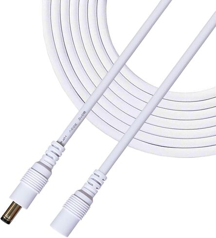 1m/3.28Feet DC Power Extension Cable 2.5 mm x 5.5 mm Male to Female Connector, DC Power Cord Extension Cable for Power Adapter, 12V CCTV Wireless IP Camera, Monitors - Black in Saudi Arabia