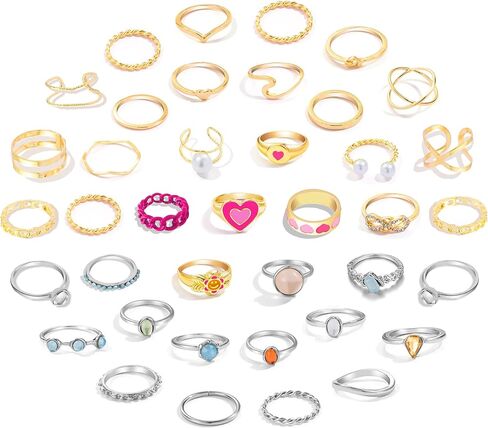 choice of all Boho Rings for Teen Girls Gold Stackable Rings Vintage Kunckle Rings Cute Rings Set for Women Trendy in Saudi Arabia