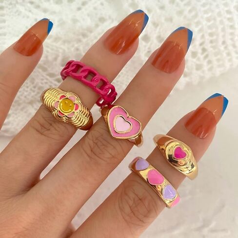 choice of all Boho Rings for Teen Girls Gold Stackable Rings Vintage Kunckle Rings Cute Rings Set for Women Trendy in Saudi Arabia