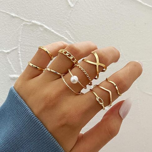 choice of all Boho Rings for Teen Girls Gold Stackable Rings Vintage Kunckle Rings Cute Rings Set for Women Trendy in Saudi Arabia