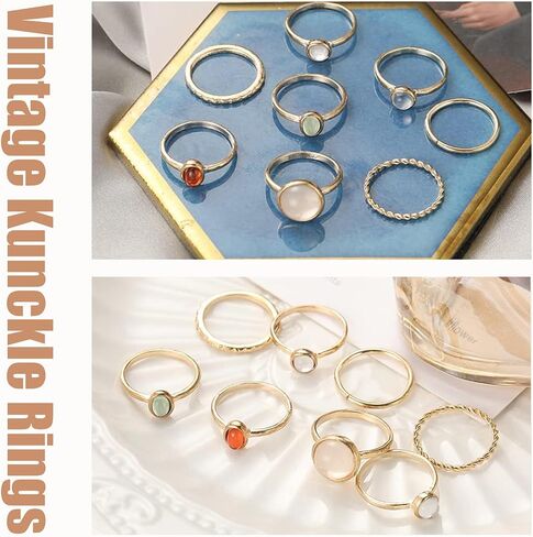 choice of all Boho Rings for Teen Girls Gold Stackable Rings Vintage Kunckle Rings Cute Rings Set for Women Trendy in Saudi Arabia