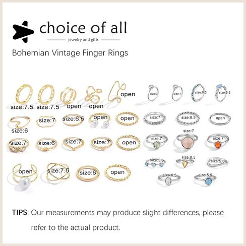 choice of all Boho Rings for Teen Girls Gold Stackable Rings Vintage Kunckle Rings Cute Rings Set for Women Trendy in Saudi Arabia