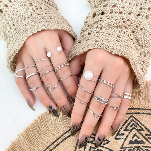 choice of all Boho Rings for Teen Girls Gold Stackable Rings Vintage Kunckle Rings Cute Rings Set for Women Trendy in Saudi Arabia
