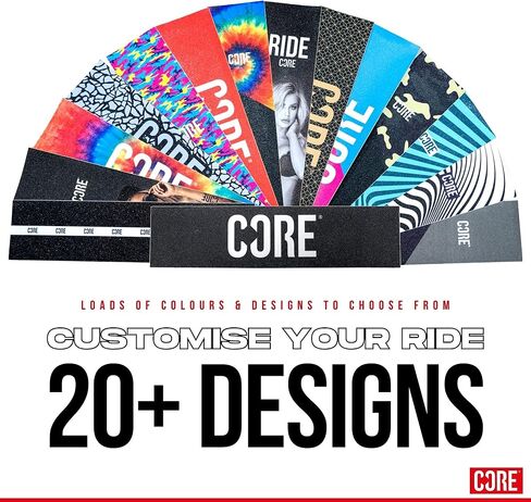 شريط قبضة السكوتر من كور - شريط قبضة لجميع الدراجات البخارية المثيرة للأطفال، تصميمات متعددة مناسبة عالميًا، شريط مضاد للانزلاق فائق الإمساك للدراجات البخارية الحرة، سطح غير قابل للانزلاق للسكوتر - الدوائر in Kuwait