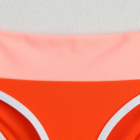 Toddler Girls Swimsuit Casual Swimwear Kids Two Piece Color Block Bathing Suits Beach Bikini Set in Kuwait