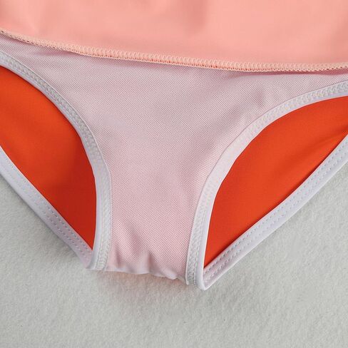 Toddler Girls Swimsuit Casual Swimwear Kids Two Piece Color Block Bathing Suits Beach Bikini Set in Kuwait