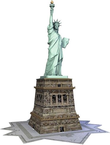 Ravensburger Statue of Liberty 108 Piece 3D Jigsaw Puzzle for Kids and Adults - Easy Click Technology Means Pieces Fit Together Perfectly , Blue in Saudi Arabia