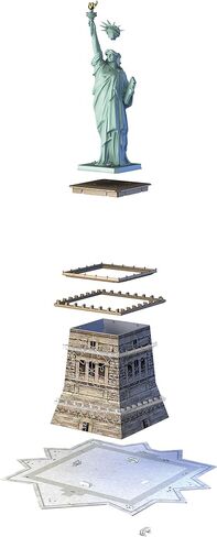 Ravensburger Statue of Liberty 108 Piece 3D Jigsaw Puzzle for Kids and Adults - Easy Click Technology Means Pieces Fit Together Perfectly , Blue in Saudi Arabia