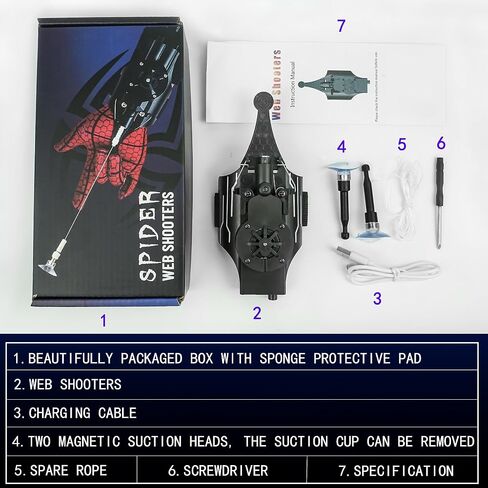 Spider Web Shooter - Web Launcher String Shooters Toy for Kids [Electric Reel-in] - Cool Gadgets String Gloves Shooters Toy for Superhero Role-Play in Saudi Arabia