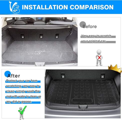 Powerty Compatible with Trunk Mat Subaru Impreza Hatchback &Crosstrek 2018 2019 2020 2021 2022 2023 2024 All Weather TPO Rear Cargo Liner in Kuwait