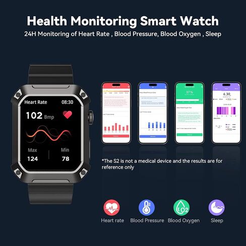 Running Smartwatch for Men 2024 Rival Military Smartwatch Bluetooth Call(Answer/Dial Call) 5ATM Waterproof, 1.83" Big Screen Sports Fitness Tracker Blood Pressure Watch Android iPhone Watch Reloj in Saudi Arabia