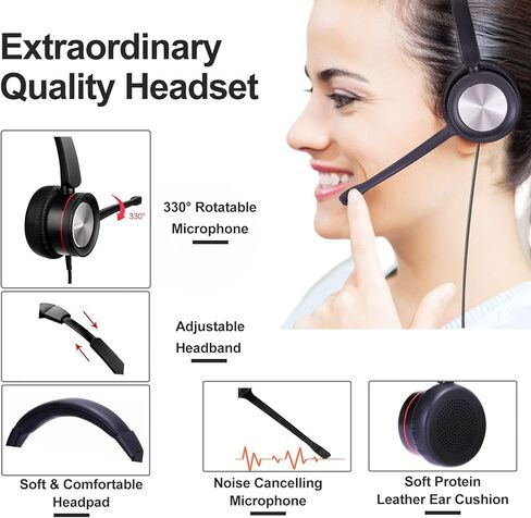Wired Silver 3.5mm/USB Headset - Noise Cancelling Mic, Multi-Device Compatibility, Durable Wired PC Headset for Dragon Dictation, Webinar Teams Skype Zoom Call, USB-A Headphones for Office Work Home in Saudi Arabia