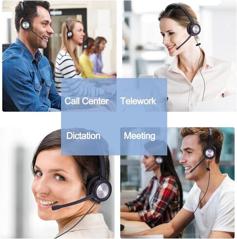 Wired Silver 3.5mm/USB Headset - Noise Cancelling Mic, Multi-Device Compatibility, Durable Wired PC Headset for Dragon Dictation, Webinar Teams Skype Zoom Call, USB-A Headphones for Office Work Home in Saudi Arabia