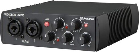 واجهة الصوت Presonus AudioBox 96 (قد تختلف باللون الأزرق أو الأسود) حزمة الاستوديو الكاملة مع حزمة برامج Studio One Artist مع شاشات استوديو Eris 3.5 زوج، وميكروفون مكثف، وكابلات أدوات 1/4 بوصة in Kuwait