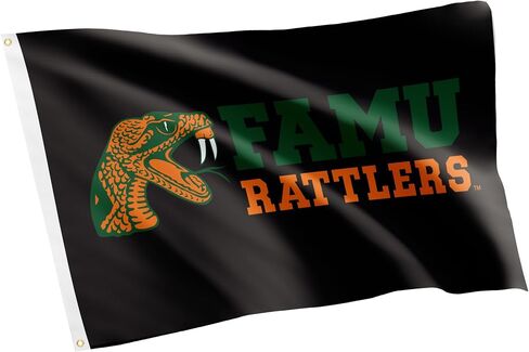 لافتات أعلام صبار الصحراء فلوريدا A&M علم جامعة FAMU Rattlers 100% بوليستر للاستخدام الداخلي والخارجي 3x5 (نمط Q) in Saudi Arabia