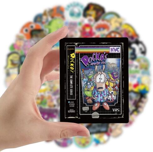 100pcs 90s Cartoon Stickers,Cute Stickers Pack Mixed Cartoon Stickers,Waterproof Vinyl Stickers for Water Bottle Laptop Luggage Skateboard Notebook Phone Guitar Bike for Kids Teens Adults in Saudi Arabia