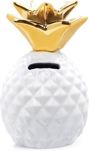 Pineapple Girls Piggy Bank Ceramic Pineapples Shape Cans Decorative Kids Adults Piggy Bank for Home Bedroom Party Decorations Valentine's Day Kid's Birthday Gifts (Gold) in Kuwait