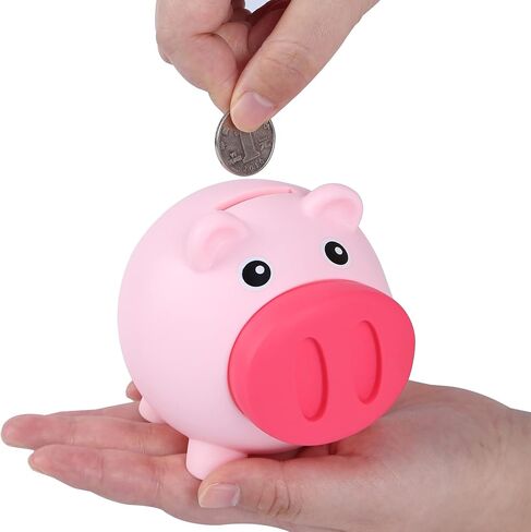 H&W Mini Piggy Bank, Cute Pig Go Oink-Oink, Shatterproof Coin Bank, Great First Money Bank (Blue) in Saudi Arabia