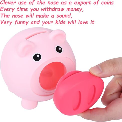 H&W Mini Piggy Bank, Cute Pig Go Oink-Oink, Shatterproof Coin Bank, Great First Money Bank (Blue) in Saudi Arabia