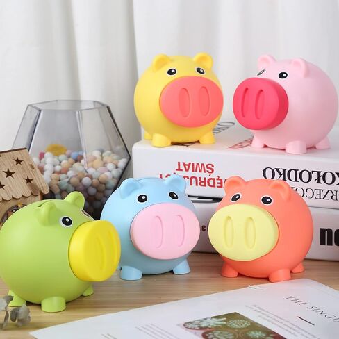 H&W Mini Piggy Bank, Cute Pig Go Oink-Oink, Shatterproof Coin Bank, Great First Money Bank (Blue) in Saudi Arabia