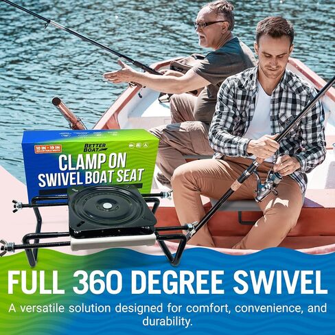 Clamp On Boat Seat Swivel Clamp for Jon Boat Accessories Fishing Bass Boats Mount Base Seat Jon Boat Seat Clamp with Swivel Aluminum Portable Boat Seats Stand Mounting Kit Bracket Bench Hardware in Saudi Arabia