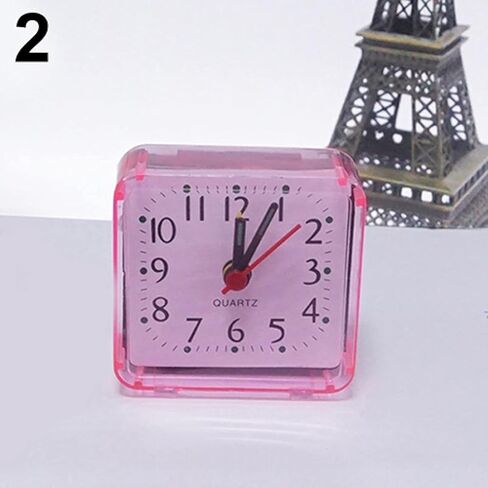Alarm Clocks Bed Travel Mini Portable Compact Square Quartz Table Silent Alarm Clock Decor for Bedroom Alarm Clocks Home Décor Products in Saudi Arabia