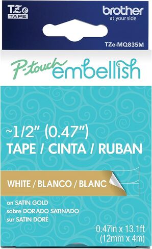 Brother P-Touch Embellish Black Print on Red Gingham Patterned Tape TZEMPRG31 – ~½" Wide x 13.1’ Long for use with P-Touch Embellish Ribbon & Tape Printer in Saudi Arabia