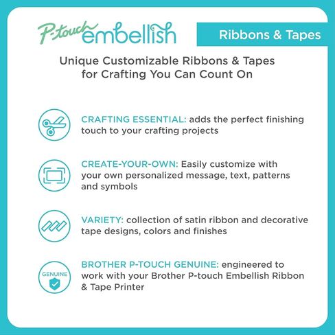 Brother P-Touch Embellish Black Print on Red Gingham Patterned Tape TZEMPRG31 – ~½" Wide x 13.1’ Long for use with P-Touch Embellish Ribbon & Tape Printer in Saudi Arabia