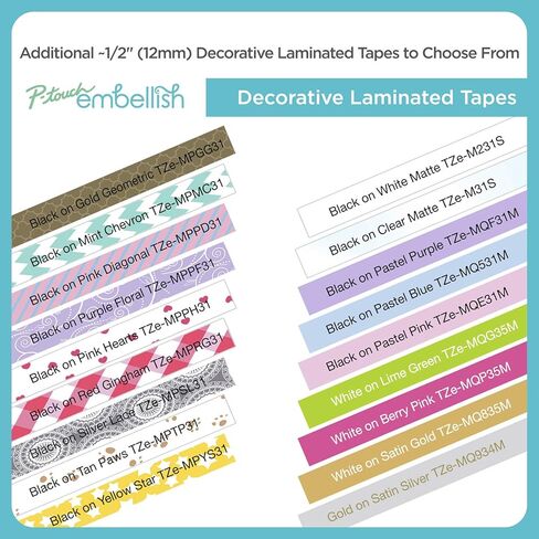 Brother P-Touch Embellish Black Print on Red Gingham Patterned Tape TZEMPRG31 – ~½" Wide x 13.1’ Long for use with P-Touch Embellish Ribbon & Tape Printer in Saudi Arabia