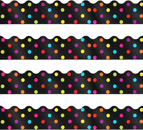 72 Feet Colorful Dots Bulletin Board Borders Multicolor Dots Scalloped Bulletin Board Borders Trims Rainbow Dots Classroom Decorations for Cork Board Chalkboard Back to School Party Decor in Saudi Arabia